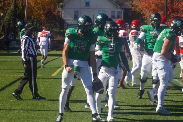 Greensboro College QB Cameron Turner scores a touchdown.