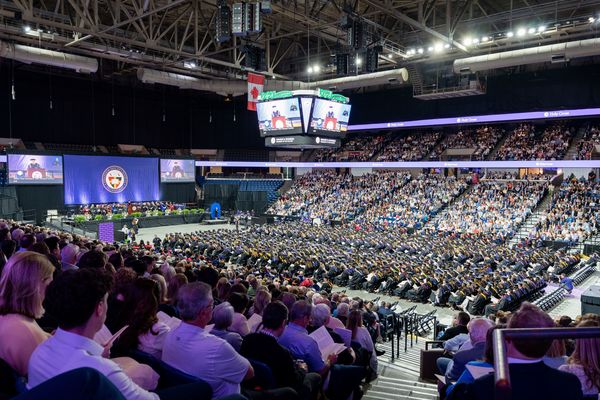 The College of the Holy Cross 180th Commencement on May 22, 2026 at the DCU Center in Worcester, Massachusetts.