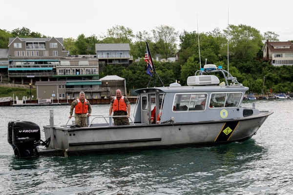A New York Naval Militia patrol boat underway in the Niagara River during Empire Challenge 2025 on June 1, 2025. 