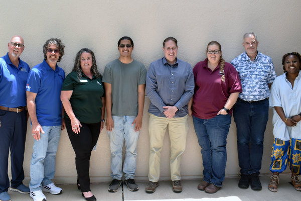 Pictured left to right: Barry Thorp, James White, Dana Bedwell, James Ramirez, Dr. Mark Cal, Samantha Gerber, Greg Hillis, and Chelsea Hayes