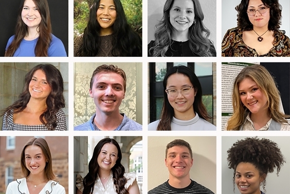 student headshots are grouped together of award winners
