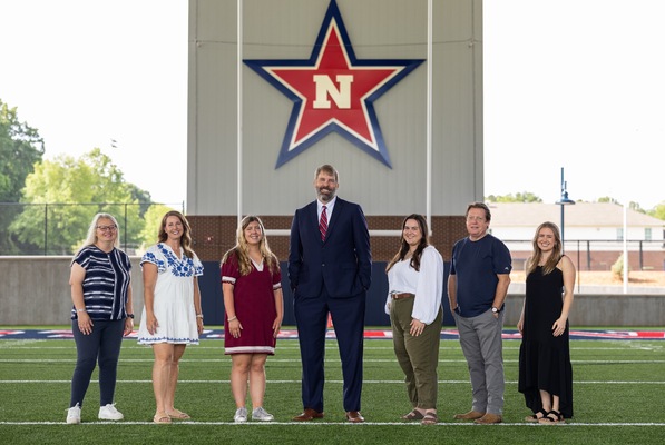 Northwest Office of Marketing and Strategic Communication staff (L-R) Director Emeritus Julie Bauer, Graphic Designer Jennifer Corbin, Sports Information Specialist Mary Grace Black, Associate Vice President of Community Relations Dr. Andrew Dale, Communications Specialist Sarah Ashley Smith-Hutchinson, Graphic Designer and Communications Specialist Kevin Pitts, and Assistant Director of Marketing and Strategic Communications for Digital Media Carly Fox. Photo by Carly Fox