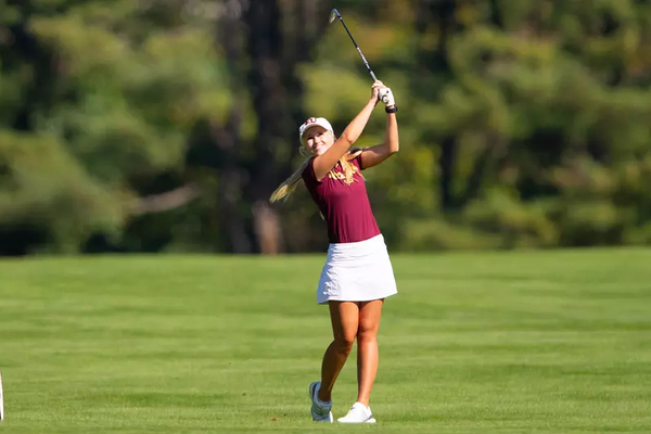 Representation of the achievement named 'Graham Collects Third Career Women's Golf All-PSAC Honor'.
