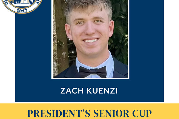 Representation of the achievement named 'Oregon Tech presents 2026 President's Senior Cup to Zach Kuenzi'.