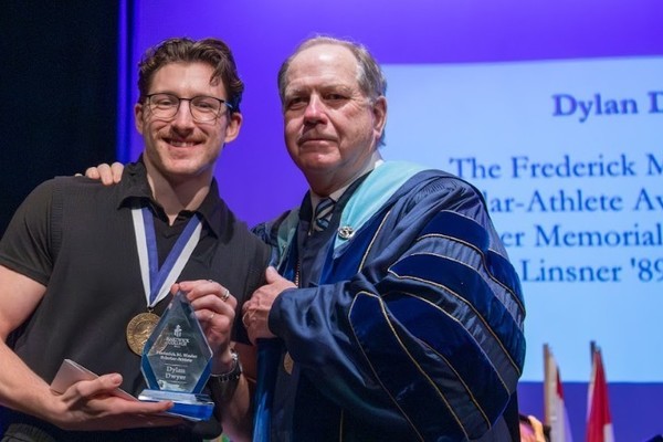 Representation of the achievement named 'Dylan Dwyer Honored by Hartwick College '.