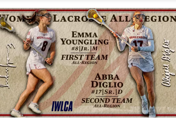Emma Youngling and Abba Diglio in lacrosse action.