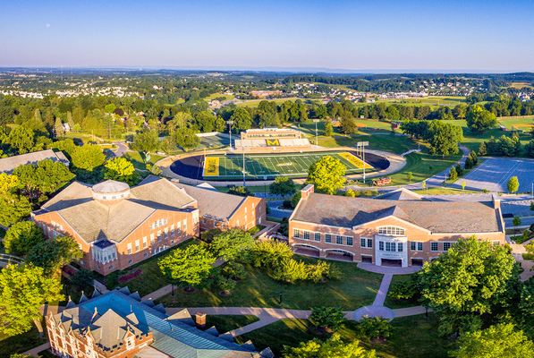 Aerial photo of McDaniel College campus