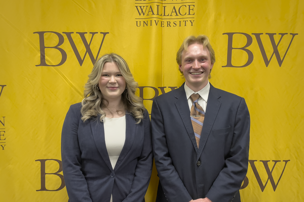 Photo of Faith Gillette and Noah Engel, Baldwin Wallace University 2026-27 Student Body President and Vice President