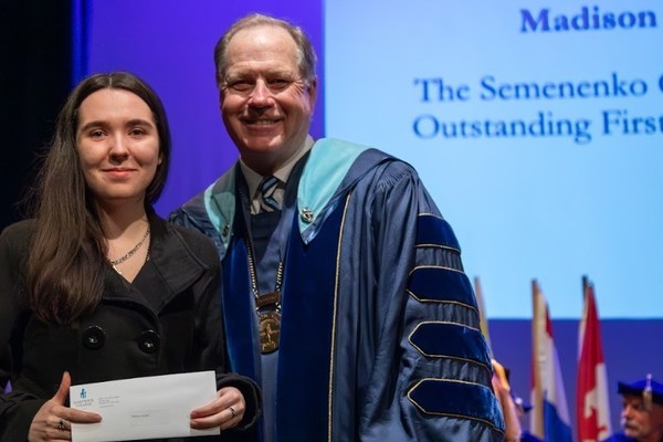 Representation of the achievement named 'Madison Griffith Honored by Hartwick College '.