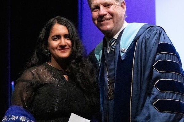 Representation of the achievement named 'Simi Kishore Honored by Hartwick College '.