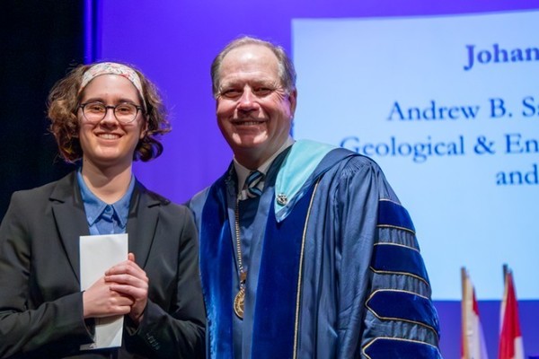 Representation of the achievement named 'Johanna Lynip Honored by Hartwick College'.