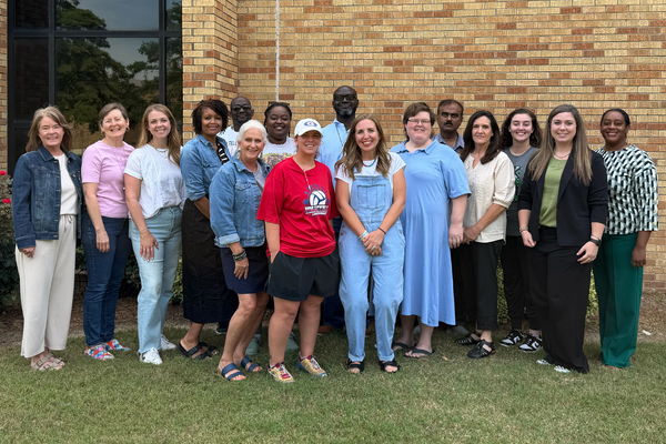 16 educators from across the Mississippi Delta participated in the Collaborative for Rural STEM Education conference held recently on the DSU campus. Back row (L to R): Shaun Smith, Mollie Rushing, Joannah Taylor, Angela Bryant, Sean Henry, Stephanie Calhoun, Toland Moore, Margaret Smith-Black, Mihir Datta, Amy Plummer, Emma Hamill, Amy Chudy, Candace Mason. Front row (L to R): Tammie Bright, Lacey Pruden, Casey Andrews.