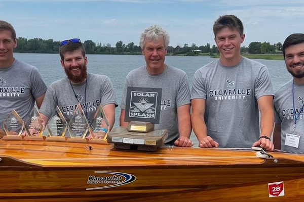Representation of the achievement named 'Cedarville University Solar Boat Team Wins National Championship at Solar Splash 2026'.