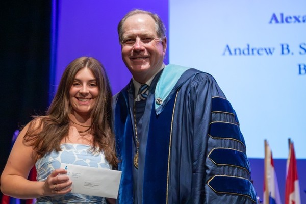 Representation of the achievement named 'Alexa Patrakis Honored by Hartwick College'.