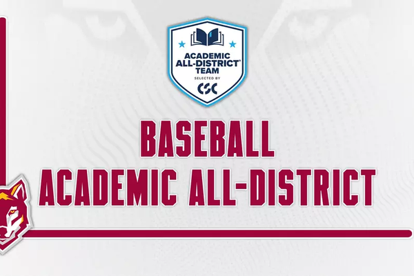 Representation of the achievement named 'Pair of Golden Wolves Earn CSC Academic All-District Baseball Honors'.