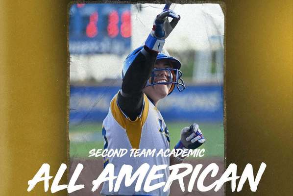 Academic All-America graphic including photo of Angelo State softball player Tatiana Trotter