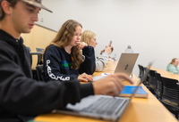 Students take part in a criminal justice class at SUNY Potsdam.