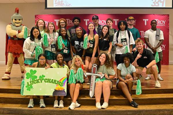 New students with their IMPACT leaders at orientation. 
