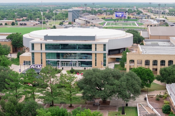 Overhead view of part of the Abilene Christian University campus