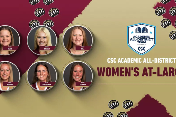 Representation of the achievement named 'Six Golden Bears Honored on 2026 Academic All-District Women's At-Large Team'.