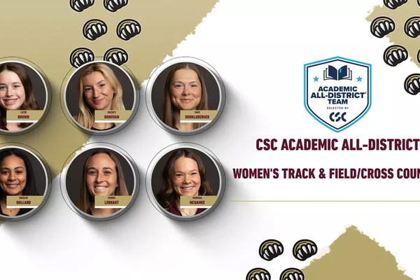 Representation of the achievement named 'Six Golden Bears Land on 2026 CSC Academic All-District Women's Track and Field/Cross Country Team'.