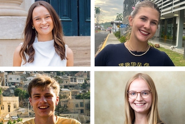 Headshots of each of the four students are pictured