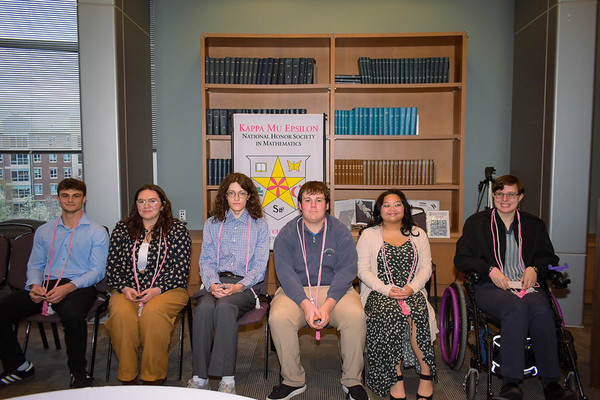 Representation of the achievement named '6 mathematics students inducted to Kappa Mu Epsilon honor society'.