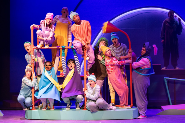 Cast members on the Dorothy Hess Baker Theatre stage