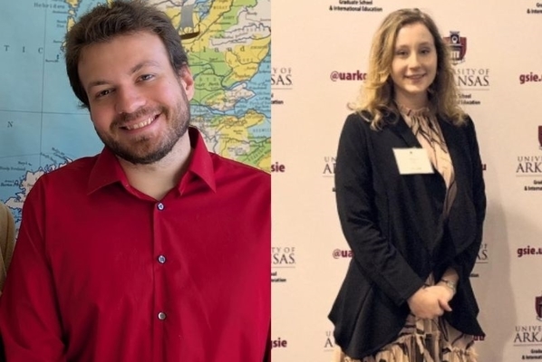 Headshots of both students receiving awards