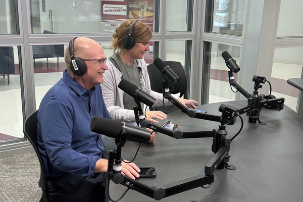 Shown, are Karl Kapp, professor and director of the Institute for Interactive Technologies and Jessica Briskin, program coordinator and associate professor.