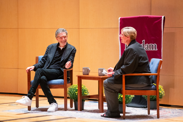 Chuck Lorre visits the SUNY Potsdam campus in September 2024. The legendary television producer is doubling down on his original $1 million gift to his alma mater, giving another $1 million to support the College’s Student Success Initiative.
