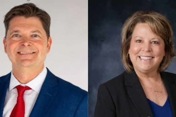 (L-R) Vice President of Institutional Affairs Dr. Brad Smith and Vice President of Instruction Dr. Ginger Robbins. 