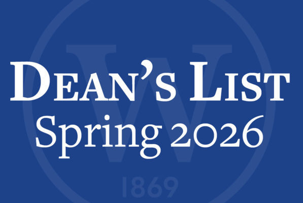 Wilson College logo to announce Part-Time Dean's List for Spring 2026.