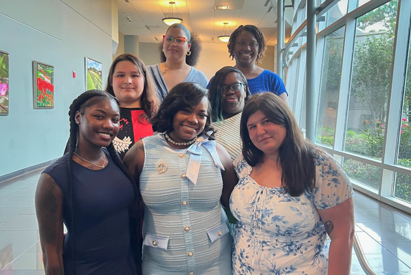 Front: Ti'yona Bogan, Destine' Cooper-Salter, Alexandria Walden. Middle: Marissa Ramirez, Equilla Simmons. Back: Raven Boren, Cherense Luckie