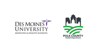 Image of two logos. On the left, Des Moines University Medicine and Health Sciences and on the right Polk County Health Department.