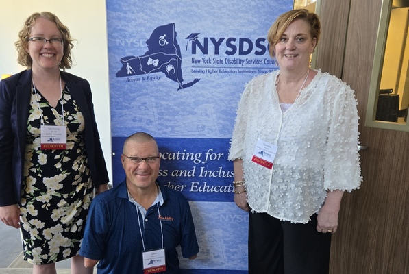 From left, Nichelle Burnett, John Robinson and Tamara Mariotti co-presented at the New York State Disabilities Services Council Conference.