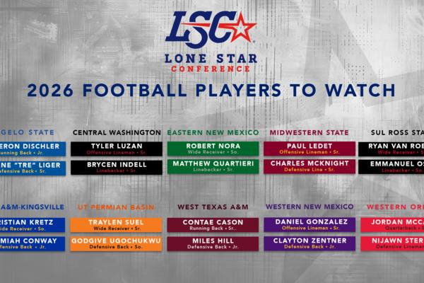 Lone Star Conference 2026 Football Players to Watch graphic