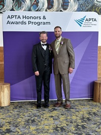 Photo of Shane McClinton, PT, DPT, PhD and Kyle Covington, PT, DPT, PhD, president of the American Physical Therapy Association