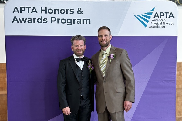 Shane McClinton, PT, DPT, PhD and Kyle Covington, PT, DPT, PhD, president of the American Physical Therapy Association