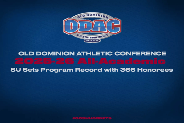 Graphic announcing the number of Shenandoah University ODAC All-Academic honorees with the ODAC logo.