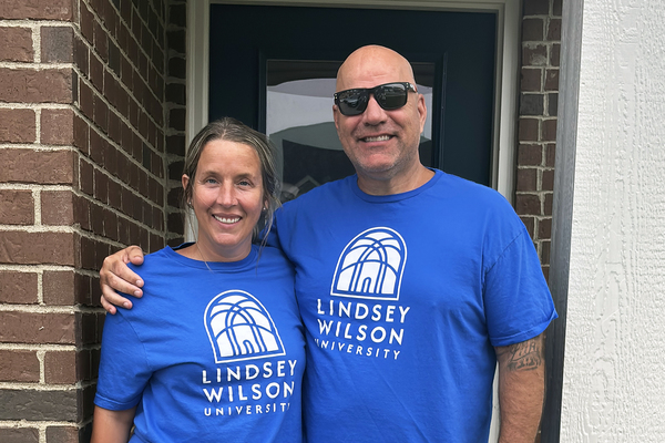 Lindsey Wilson University alumna Jessica Ashby ’25, pictured with her fiancé, Jacob Rice ’23, has been honored for her volunteerism and community service. She also campaigned for the passage of Kentucky’s Family Preservation and Accountability Act.