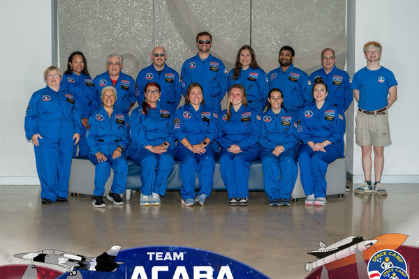 DSU’s Dr. Maria Weber (front row, right) joined educators from around the country for Space Academy for Educators at the U.S. Space & Rocket Center in Huntsville, Alabama.    