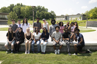 A group of SUNY Canton Arthur O. Eve Educational Opportunity Program students out on the college's newly-completed plaza. 