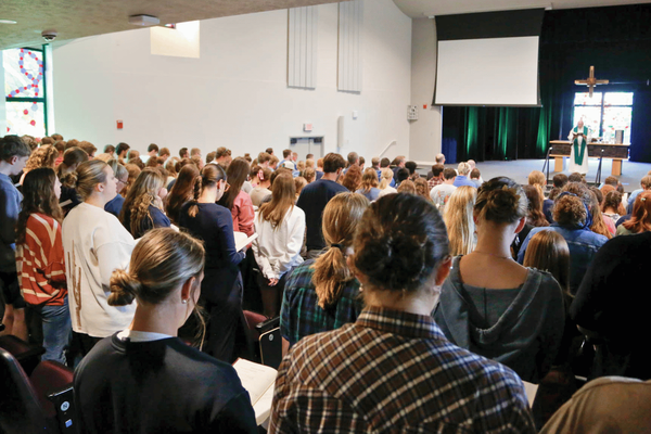 Concordia University, Nebraska students, faculty, staff and community members attend chapel.