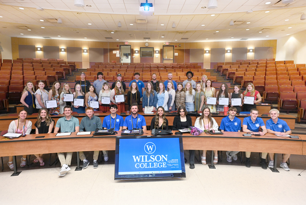 Wilson College student-athletes pose during annual Athletic Awards Ceremony held April 26, 2026. 
