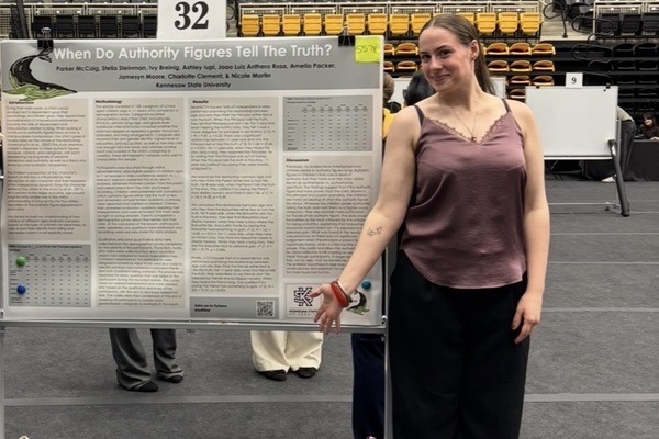 Representation of the achievement named 'Kennesaw State student explores how children respond when adults lie'.