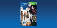 cover image of 30th anniversary fine arts booklet on blue background