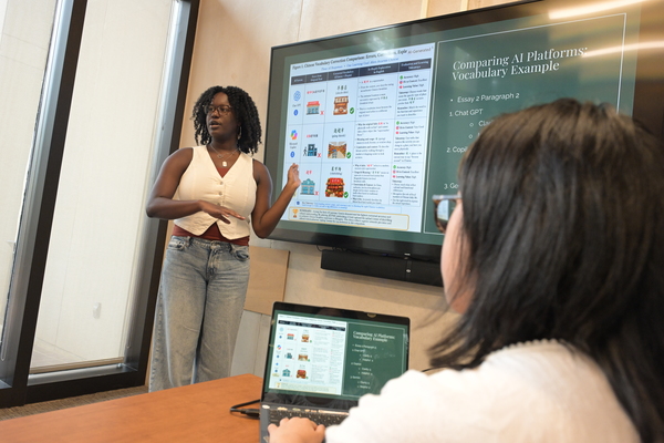Representation of the achievement named 'Wofford students research generative AI in language learning '.