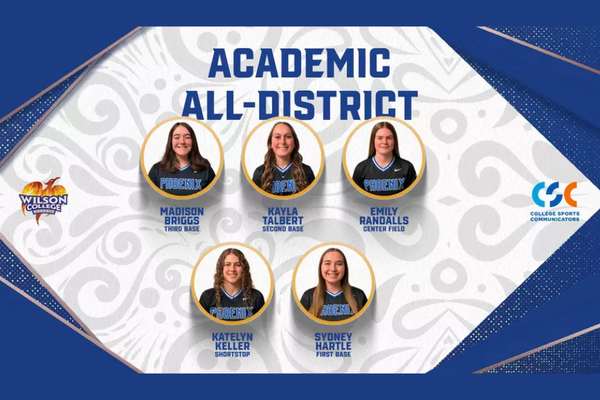 Wilson College Softball Academic All-District Squad player photos.