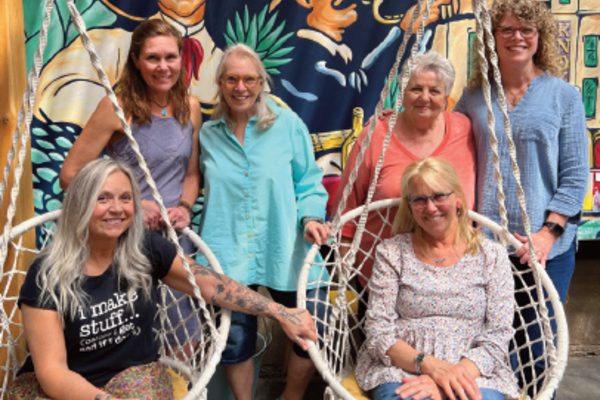 THE ART SISTERS: Pictured from left are Mary Schuytema, Janis Mars Wunderlich Minor, Rae Standard, Linda Sickmon, Chris Dokolasa and Lori Reed.